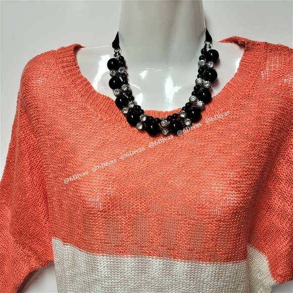 Sweater Top in coral cream soft lightweight Blouse top-  NEW - Picture 2 of 12